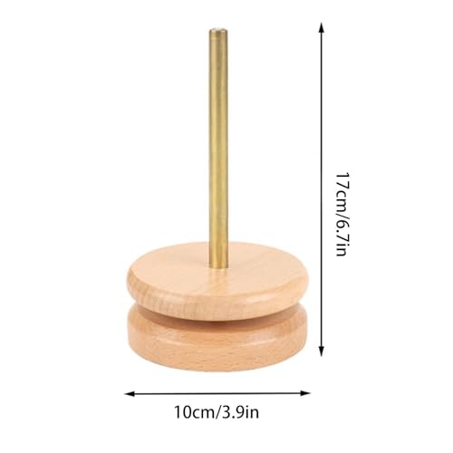 Soporte para bolas de tejer de madera y eje de acero inoxidable para organizar lana 3