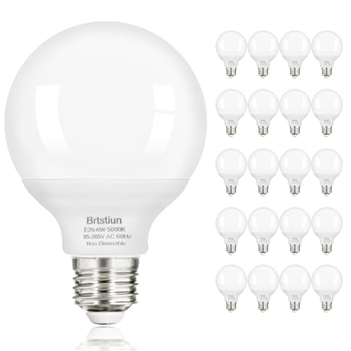 Image of Brtstiun G25 LED Vanity Light Bulbs for Bathroom, Globe Bulb 40W Equivalent