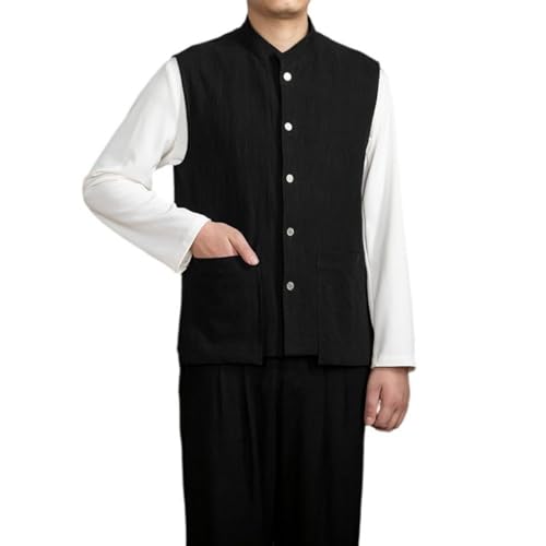 Gilet jacquard en lin style chinois homme l'art du vêtement intemporel au col montant unique