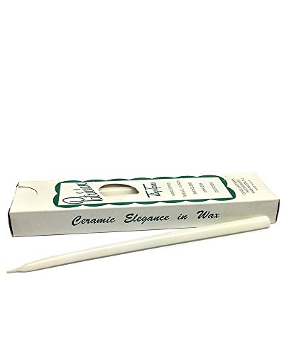 D'light Online Patrician 10 Inch Tiny Hand Dipped Skinny Taper Candles (Set of 12, White)