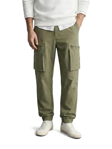 Image of The Indian Garage Co Men Relaxed Fit Mid-Rise Stretchable Cargos