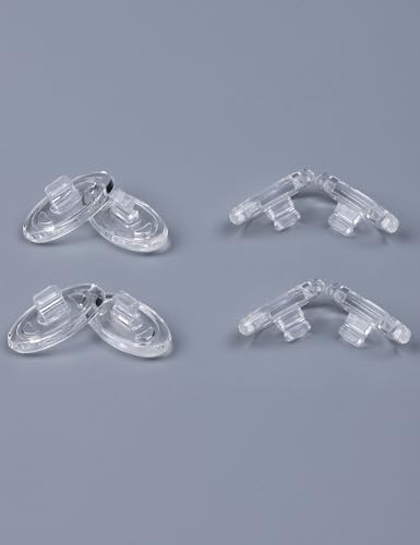 Image of 4 Pairs Ultra Soft Silicone Eyeglass Nose Pads for Oakley Whisker /WireTap OO4071 /Plaintiff OO4057 /Metal Plate OX5038, Push-in Anti-Slip Glasses Nose Piece Replacement Kit Clear