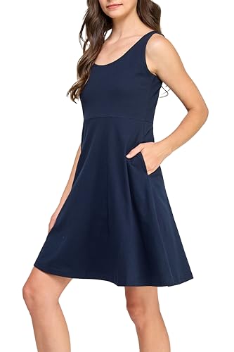 GREEN VOYAGE Women's GOTS Certified 100% Organic Cotton Casual Sleeveless Tank Dress with Pocket4