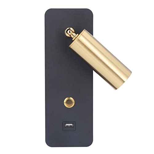 Fydun USB Charging Minimalist Wall Sconce LED Wall Light Key Black Gold Finish Bedside 85 to 265V - Lights in Tools & Home Improvement