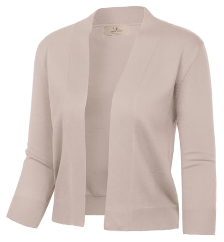 Image of GRACE KARIN Women Cardigan Sweaters Lightweight Knit Cropped Cardigans Trendy 3 /4 Sleeve Shrug Bolero S-3XL
