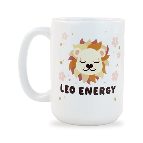 Hogg Lion Coffee Mug, 15 oz Ceramic Lion Mug, Funny Coffee Cups for Adults, Leo Energy