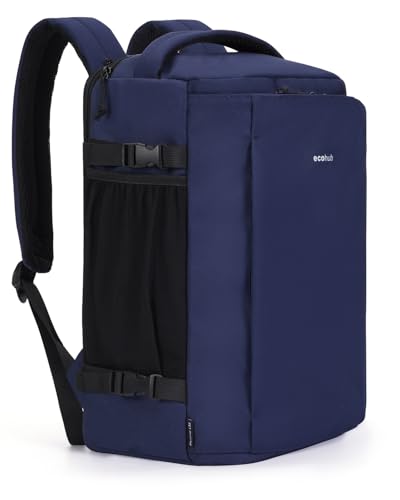 Image of ECOHUB Anti Theft Laptop Backpack, Flight Approved Travel Bag, 30L Personal Item for Business Commute, Fits 17.3 inch Computer, Blue