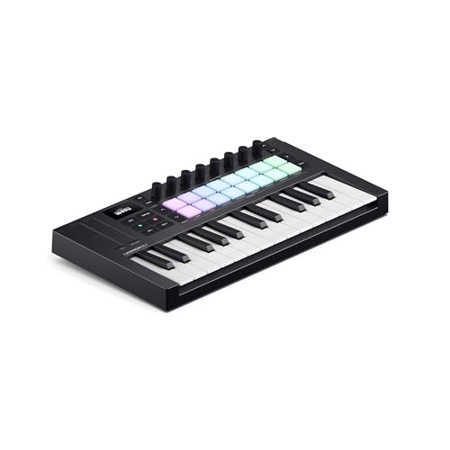 Novation Launchkey Mini 25 [MK4] — clavier maître MIDI USB portable de 25 mini-touches avec intégration aux STAN. Mode Chord, mode Scale et arpégiateur. Bundle de...