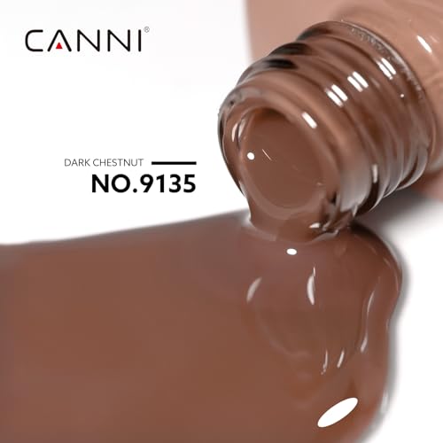 CANNI Brown Gel Nail Polish, 1Pcs Brown Fall Winter Gel Polish Chocolate Brown Color Nail Polish Gel High Gloss Soak Off U V Gel Nail French Nail Manicure Salon DIY - Image 3