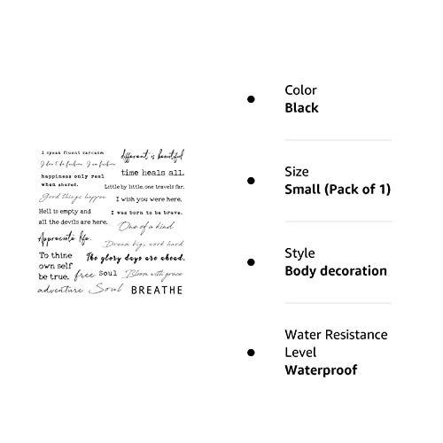 Everjoy Realistic Temporary Tattoos - 20 Individual Line Pcs, Waterproof Inspirational Words For Adult, Women (Words) #TOP3