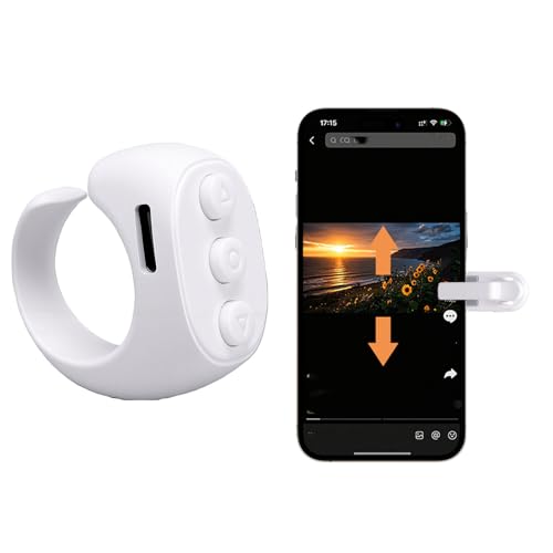 Volteador de páginas para lector electrónico con control remoto Bluetooth recargable blanco
