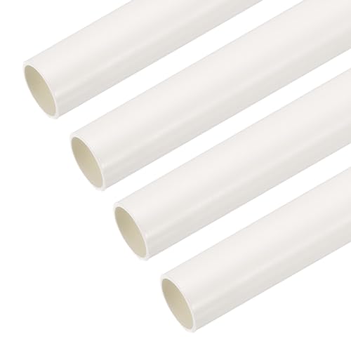 QUARKZMAN Tuyau Conduit PVC 1.3m/51 Longueur 16mm OD Gaine Câble Blanc Tube Droit Pour Installation Câblage Électrique Pack de 4