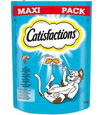 Snack para gatos Catisfactions, snack para gatos adultos y cachorros sabor salmón | 3 paquetes de 180 gramos cada uno.