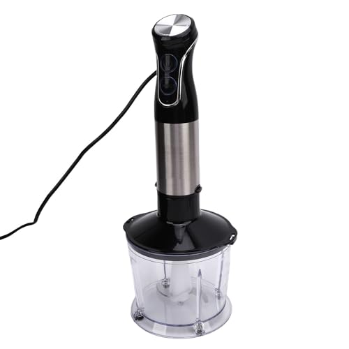 Yanmis Juego de Batidora de Mano 3 en 1, Batidora de Mano con Vaso de 800 Ml y Tazón Picador de 600 Ml, Motor de Alto Rendimiento de Velocidad Variable para (220-240V Enchufe UE 1500W)