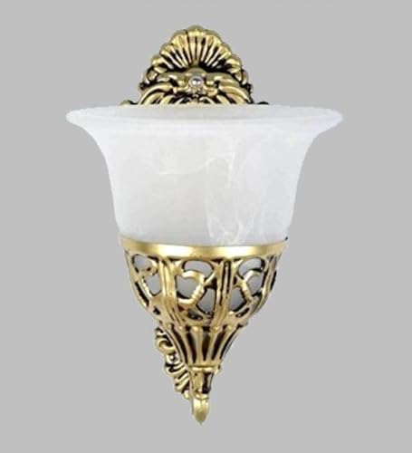 Image of SINOMAN Antique Wall Light with Glass Shade Contemporary Adjustable Decorative Lighting Indoor Wall Lamp Fixture for Bedroom, Living Room, Hallway, Kitchen and Home Decor (Single) (Without Bulb)