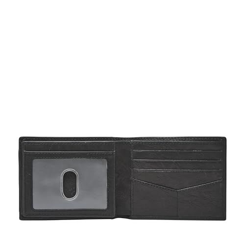 Image of Fossil Men's Neel Leather Bifold with Flip ID Wallet, Black, (Model: ML3899001)