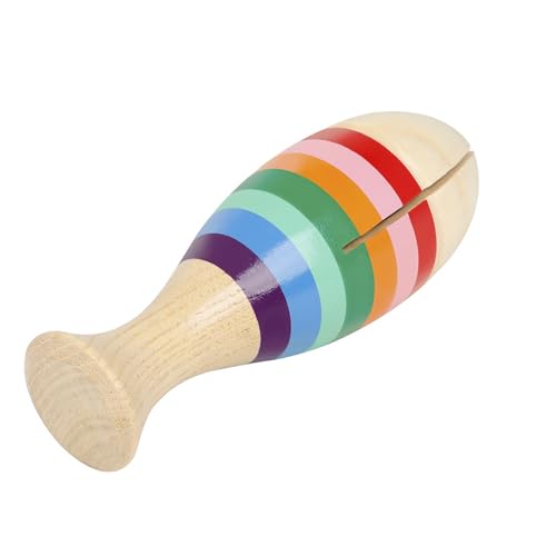SXYAO Cartoon Color Guiro Instrument, Wooden Rainbow Fish Children's Music Teaching Aid Wooden Instrument with Stick