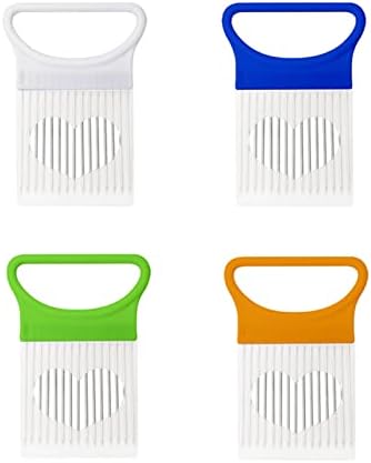 4 Pcs Onion Slicer, TACYKIBD Stainless Steel Onion Slice Holder and Tomato Slicer, Food Slice Assistant Onion Holder for Slicing Fruit Vegetable Lemon Meat Potato, Kitchen Cooking Tools Gadgets