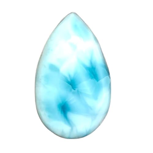 Cabochon en larimar naturel forme poire 24x15x7mm pour fabrication bague pendentif collier DIY
