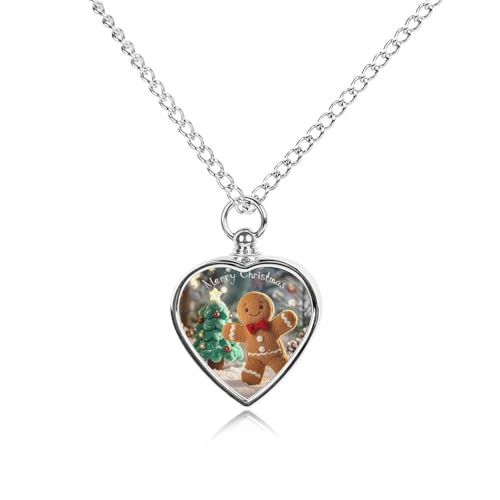 Collier urne pour animal domestique Père Noël pendentif cœur commémoratif pour cendres de chien