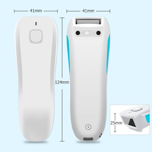 NETUM Upgrade Mini Wireless QR Barcode Scanner, 3 in 1 Bluetooth Tragbare Tasche Kleiner 1D 2D Strichcodeleser, Automatisch Schnelles, Präzises Scannen für POS, C850 Weiß