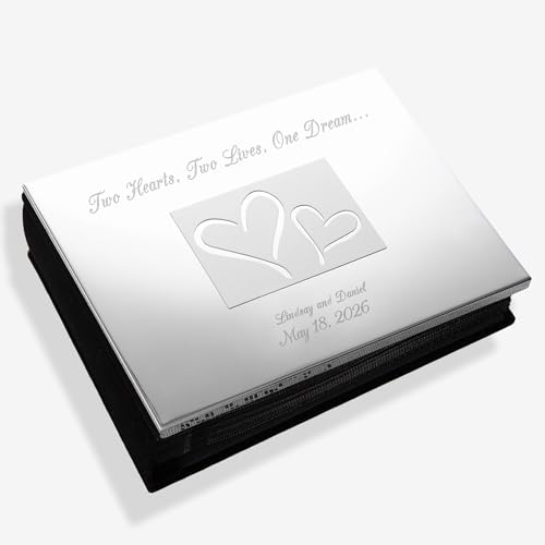 Personalization Universe Our Love Ever After Personalized Photo Album - Holds 80 4x6 Photos - Ideal Engagement & Wedding Gifts for Couples - Custom Engraved Silver-Plated Cover
