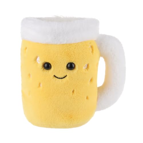 Apricot Lamb Bere birra peluche per bambini, morbido e carino, per bambine e ragazzi, soffice birra, giallo, 15 cm