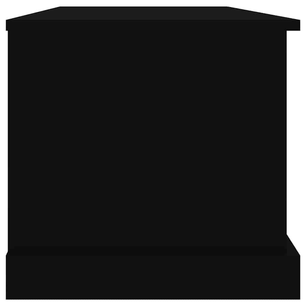 Baúl negro de madera 70 x 40 x 38 cm con tapa, versátil caja de almacenamiento para salón, dormitorio, pasillo, práctico banco y organizador de espacio de almacenamiento