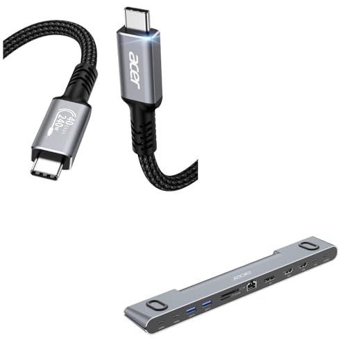 acer USB4 Cable 40Gbps, 8K@60Hz Bundle with Laptop Docking Station Stand