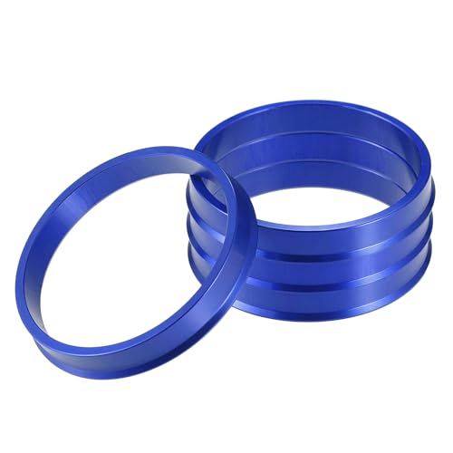 A ABSOPRO Anillos Centradores de Buje de Coche OD 66.1mm A ID 60.1mm Anillos Centradores de Buje Espaciador de Centro de Rueda de Aleación de Aluminio Azul (Juego de 4)