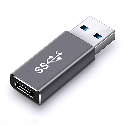 Electop Updated USB 3.1 GEN 2 Male to Type-C Female Adapter, Support Double Sided 10Gbps Charging & Data Transfer, USB A to USB C 3.1 Converter(Space Grey)