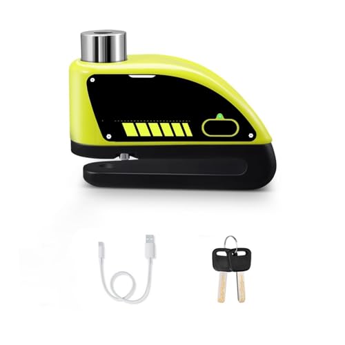 Blocco Freno A Disco A Maggioranza Per Moto Blocco Disco Ruota Ricaricabile Blocco Ruota Di Sicurezza 120db Strada Con Chiavi Bloccadisco(Green)