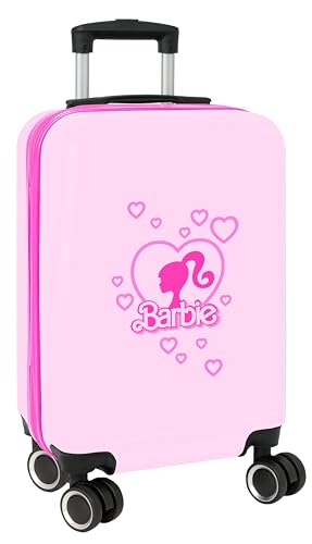 safta BARBIE PAINTERLY - Trolley da cabina 20 pollici, valigia con ruote, lucchetto di sicurezza, valigia leggera, 34,5 x 20 x 55 cm, rosa/celeste, M, Casual
