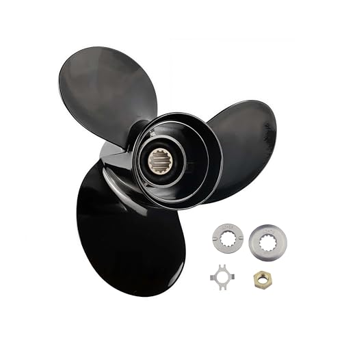Image of Propeller 10 3 /8 x 14 Pitch 3 Blade 13 Spline Tooth 48-816706A45 | Compatible for Mercury 25-70 HP RH Rotation Aluminum Prop with Hub Kit