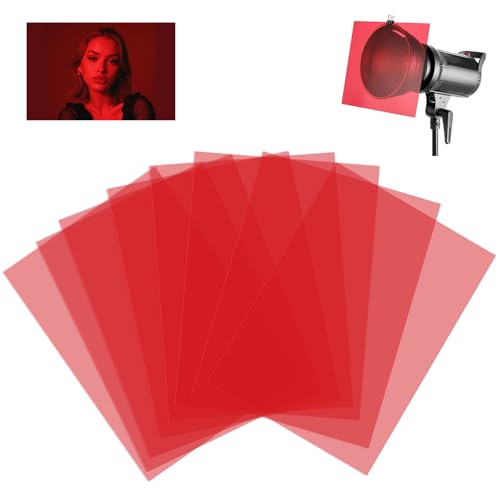 Wanheart 8 Stück Farbige oder Transparent Rote PVC Platten A4 – 0,3mm Starke Kunststoffplatten für Basteln, Dekoration, Lampenfilter, Fotografie und DIY Projekte (Rot)
