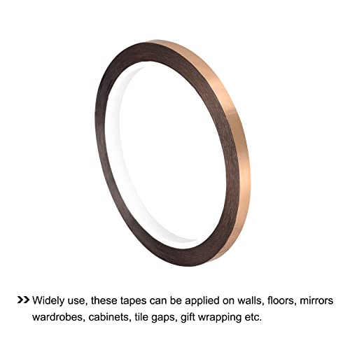 Image of MECCANIXITY Metalized Polyester Film Tape,0.2inch x 54.6yds. Adhesive Mirror Finish Decor Tape for Detailing Accent Wall,Wardrobe Crafts Tape 50m x 5mm,Rose Gold Tone