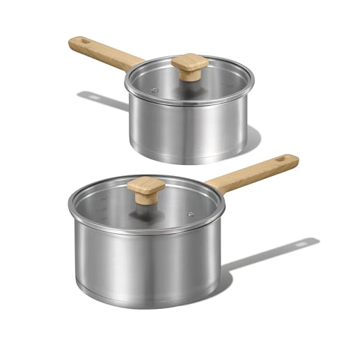 CAROTE 1.5Qt & 2.5Qt Stainless Steel Sauce Pan Set