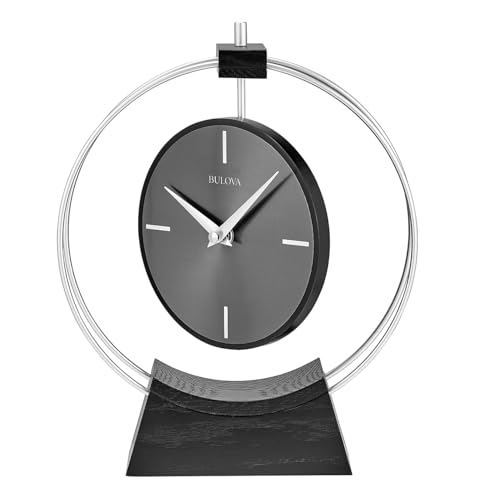 Reloj de escritorio Bulova Aire plateado con diseño de lujo moderno y precisión 4