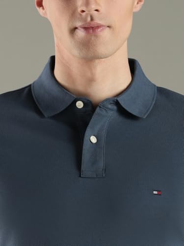 Image of Tommy Hilfiger Solid Regular fit Cotton Polo t-Shirt