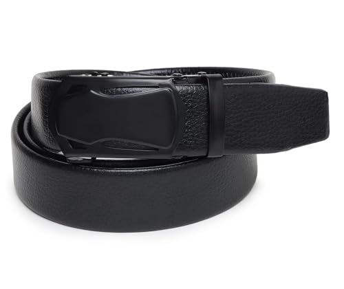 Image of NAPA HIDE Men's Auto Lock Vegan Leather Belt | Stylish Adjustable Buckle Belt for Formal & Casual Wear I Fits upto 40 Inches Waist size
