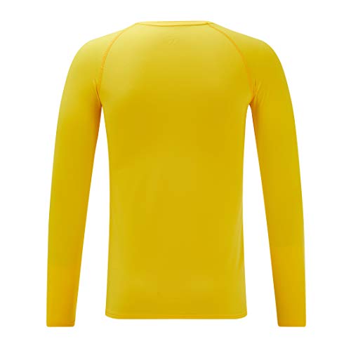 Devoropa Youth Boys Compression Shirt Long Sleeve Football Baseball Undershirt Quick Dry Sports Baselayer Yellow M thumb #3
