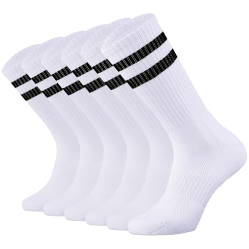 Image of SOX TOWN Cushioned Crew Training Athletic Socks for Unisex Men Women Sports