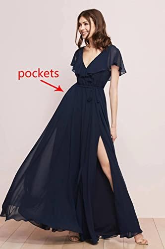blue dress for baby girl Navy Sleeveless Maxi Dress with Pockets main image 1