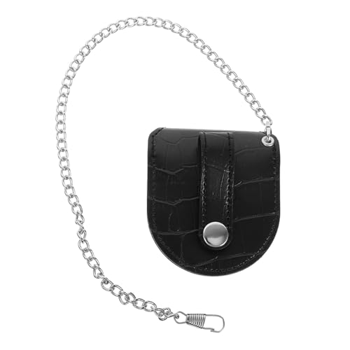 Abaodam Riñonera Portátil de Pu para Reloj de Bolsillo Negra, Bolso de Cintura Retro Cómodo y Conveniente para Viaje y Negocios