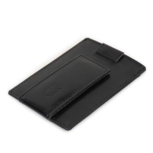 FOXHACKLE Slim Minimalist Leather Wallet with Magnetic Money Clip Front Pocket Credit Card Holder for Men and Women