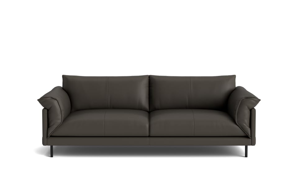 Image of LEGACY OF COMFORT Zola 3 Seater Sofa Three Seater Sofa Leather for Living Room Hotels and Offices (Shale Grey)