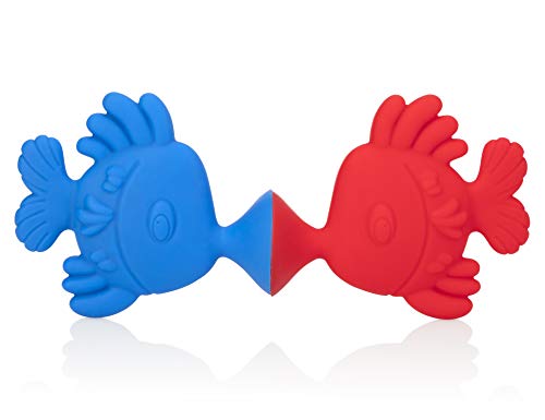Nuby Silly Kissing Fish Interactive Suction Toys, 2 Pack, Red/Blue #TOP1