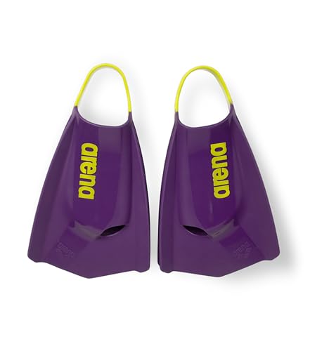 Image of Arena Unisex Adult Powerfin Pro II Swim Training Fins Men and Women Silicone Short Blade Flippers Left-Right Customized, Sizes 4.5-13.5