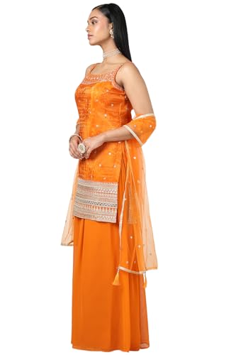 Image of Soch Womens Tissue Embroidered Suit Set With Sequins
