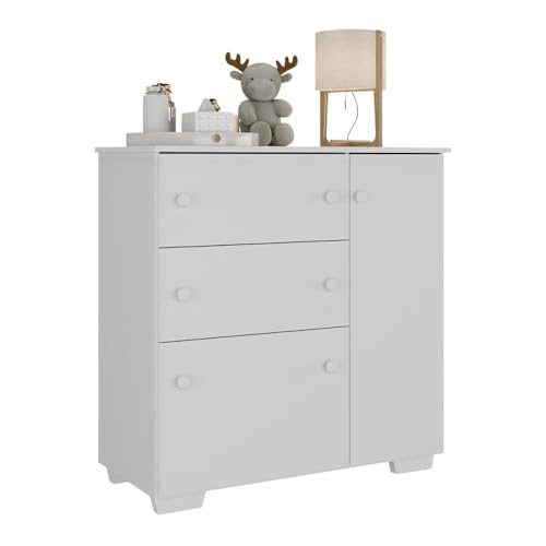 Cômoda Infantil com 1 Porta e 3 Gavetas Flex Algodão Doce Multimóveis Mp4246 Branco